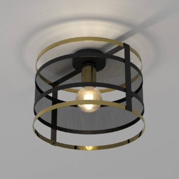 Stropné svietidlo Lavinia, zlaté krúžky, 1-plameňové