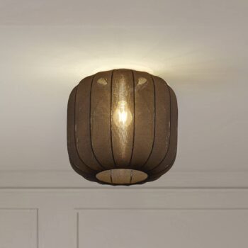 Stropné svietidlo Lindby Helin, čierne, látka, Ø 35 cm