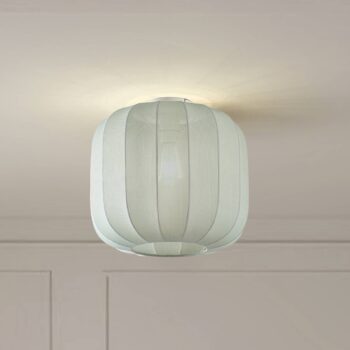 Stropné svietidlo Lindby Helin, modré, látka, Ø 35 cm