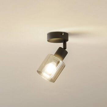 Stropné svietidlo Lindby Netty, 1 svetlo, sivé, sklo