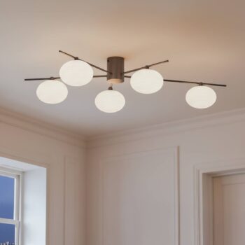 Stropné svietidlo Lindby Valisa, čierne, 5 svetiel