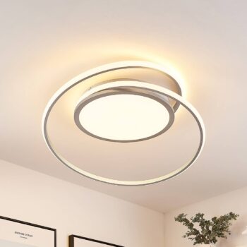 Stropné svietidlo Lucande LED Noud, 65 cm, strieborná, kov, CCT