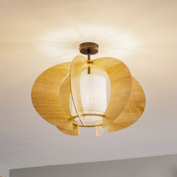 Stropné svietidlo Modern C M s drevenými lamelami Ø 50 cm