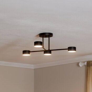 Stropné svietidlo Modus 4, oceľ, 4-plameňové, GX53, čierne