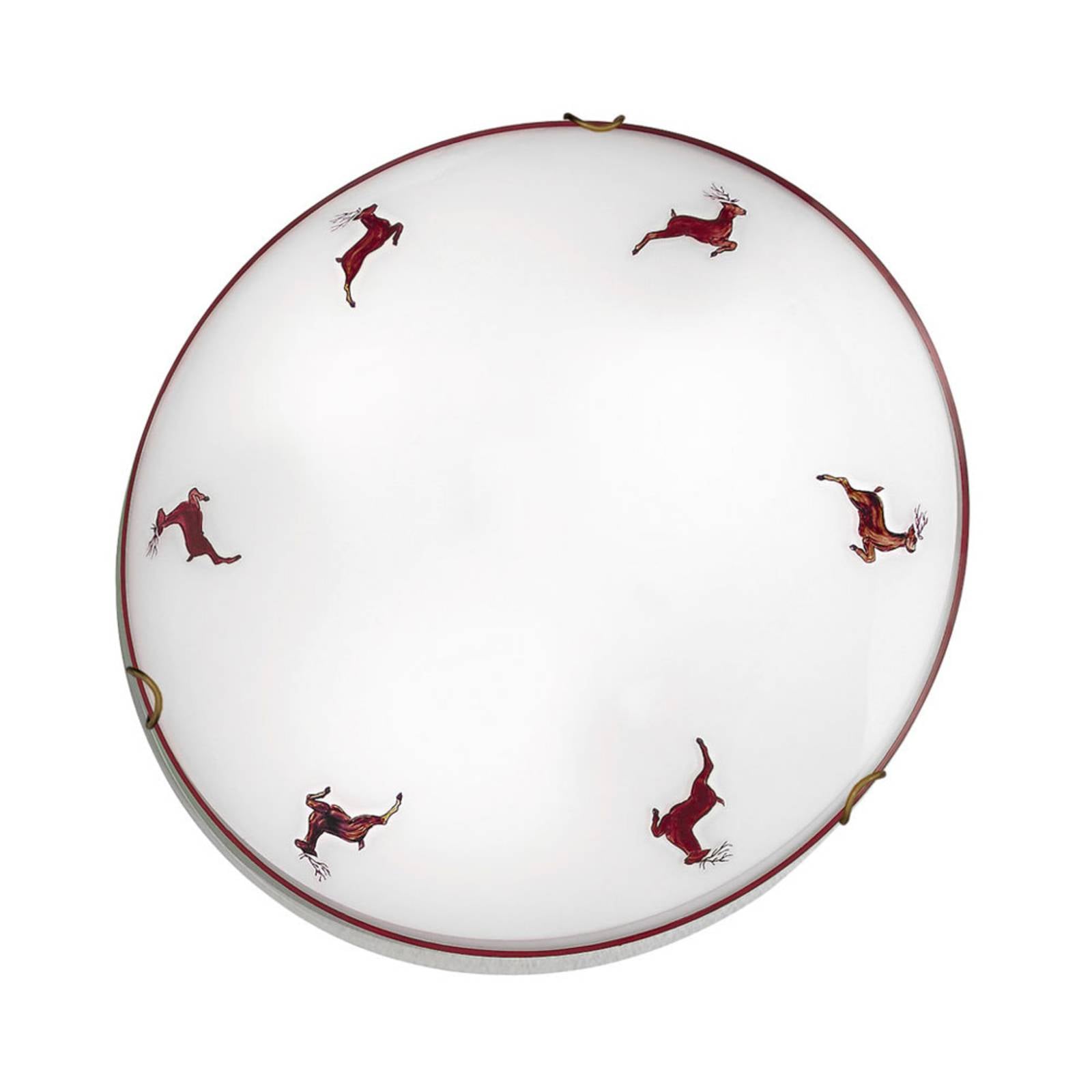 Stropné svietidlo Nonna Hirsch bielo-červené Ø40cm Stropné svietidlo Nonna Hirsch bielo-červené Ø40cm