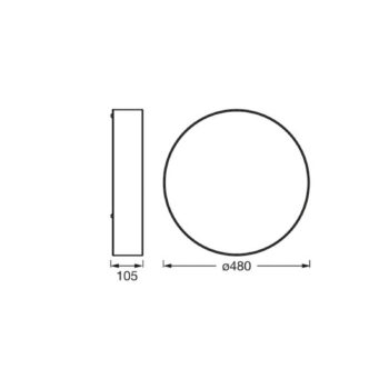 Stropné svietidlo OSRAM ORBIS PARIS, čierne, Ø 48 cm, textil E27