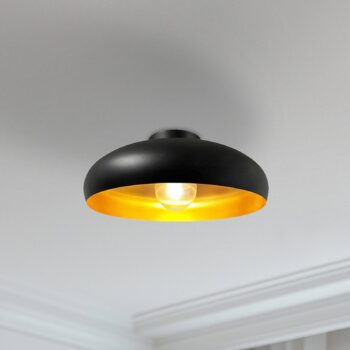 Stropné svietidlo Olli, čierna/zlatá Ø 40 cm, kov, E27