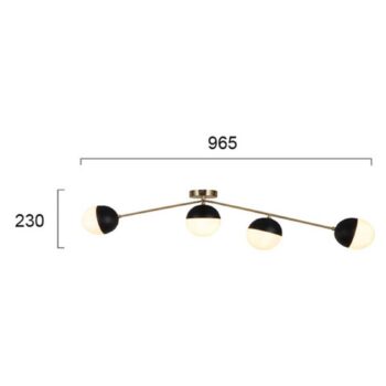 Stropné svietidlo Orbit, štvor-plameňové