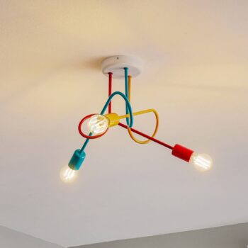 Stropné svietidlo Oxford 3-plameňové oranžové/červené/turbínové