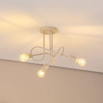 Stropné svietidlo Oxford, piesková farba, Ø 44 cm, kov, 3-pl