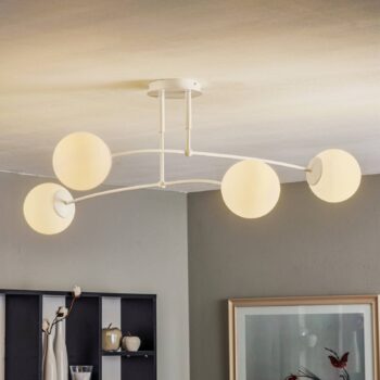 Stropné svietidlo Pregos 4, 4-plameňové, biele