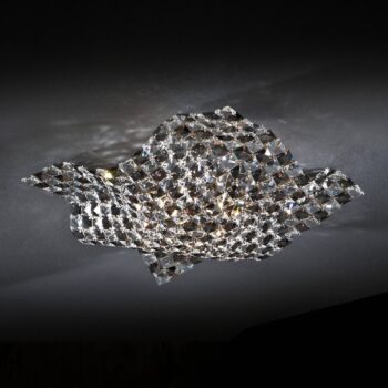 Stropné svietidlo Satén, krištáľ, 41 cm