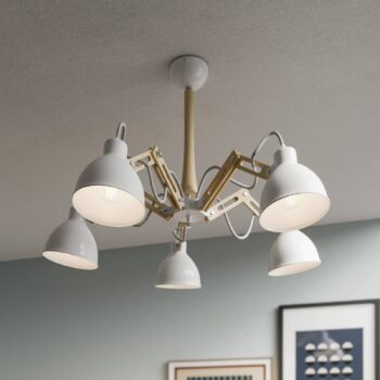 Stropné svietidlo Skansen 5-pl. nastaviteľné, biele