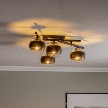 Stropné svietidlo Smart, čierne/čisté, 4-pl