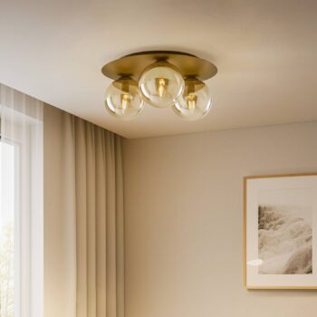 Stropné svietidlo Solar, čierne/grafitové, 3-plameňové