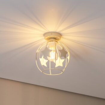Stropné svietidlo Stars, piesková farba, kov, Ø 21 cm