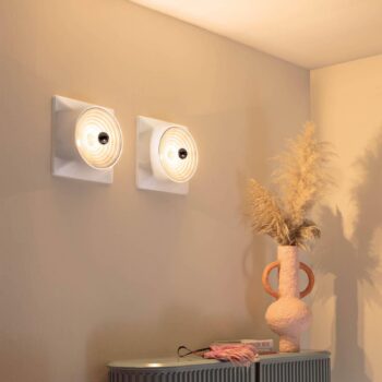 Stropné svietidlo Stilnovo Goletta, lesklá čierna/biela, 36 cm