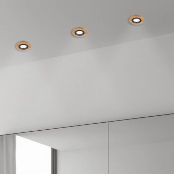 Stropné svietidlo Tobby, Ø 10 cm, sada 3 ks, dubové drevo GU10