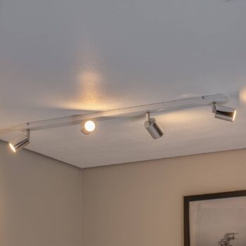 Stropné svietidlo Tune II, biela/chróm, kov, 4 svetlá, podlhovasté