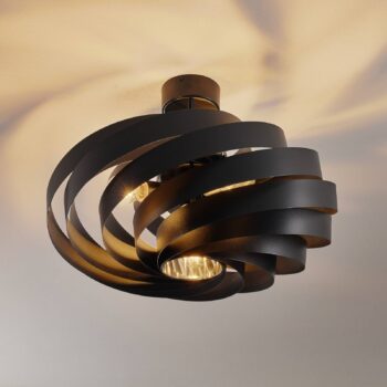 Stropné svietidlo Vento, čierne, Ø 60 cm, kov, E27