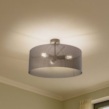 Stropné svietidlo Zofia, kávovo hnedá, kov, Ø 50 cm, 3-pl., E27