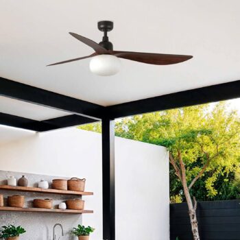 Stropný ventilátor s osvetlením Outwood, hnedý, DC, tichý, Ø150cm