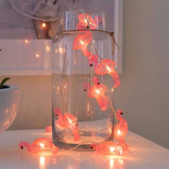 Svetelná LED reťaz Plameniaky, na batérie