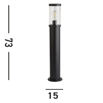 Svetelný stĺpik Bakerloo, IP44, čierny, výška 73 cm, kov