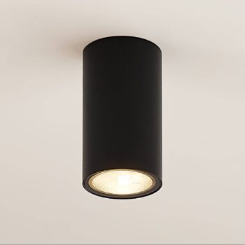 Svietidlo Arcchio Olivir, čierne, kov, Ø 6 cm, GU10, IP44