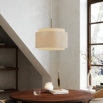 Svietidlo Takai dvojvrstvové textilné tienidlo