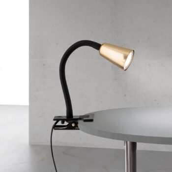 Svietidlo s upínacím mechanizmom Dotty, mosadzné, výška 33 cm, GU10