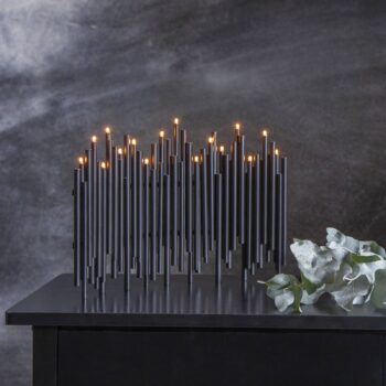 Svietnik Note, 16-plameňový, čierna