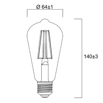 Sylvania E27 filament LED ST64 4W 2 700K 840 lm