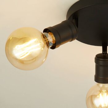 Tanečné stropné reflektory, 3 svetlá, čierne, kov, E27, Ø 30 cm