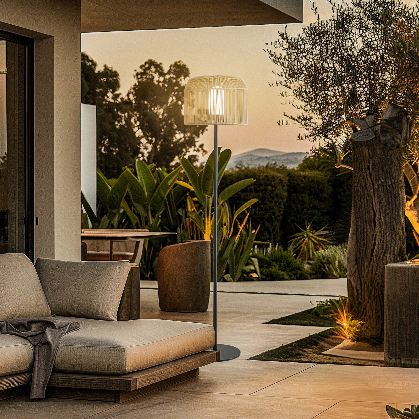 Terasové svietidlo Lucande Solvindor, khaki, plast IP44 Terasové svietidlo Lucande Solvindor, khaki, plast IP44