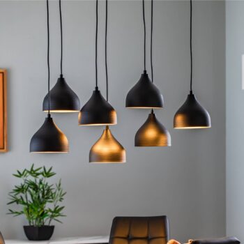 Tetovanie 6221 závesné svetlo 7-light black/gold