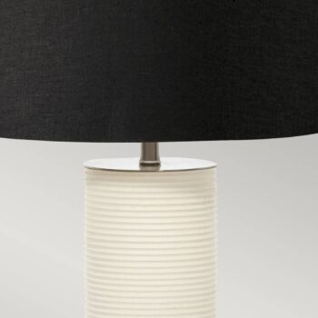 Textilná stolová lampa Ripple biela/čierna