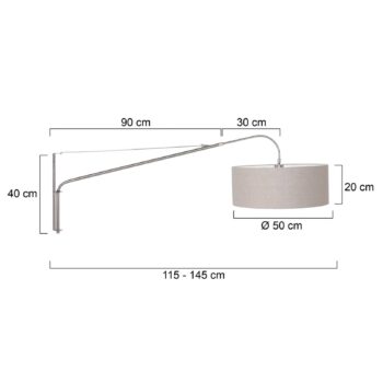 Textilné nástenné svetlo Elegant Classy strieborné/bahno