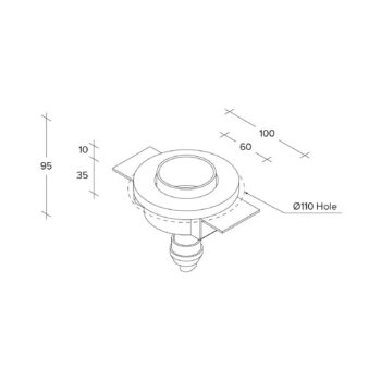 Thessaly vstavané bodové svietidlo, meď, omietka, Ø 10 cm, GU10
