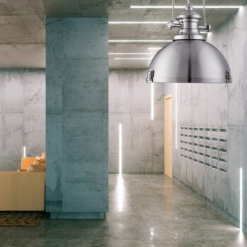 Trendy priemyselná závesná lampa Silver