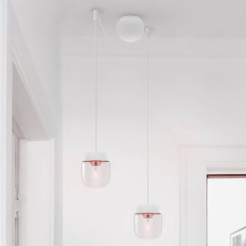 UMAGE Acorn závesná lampa 2-pl. biela/meď