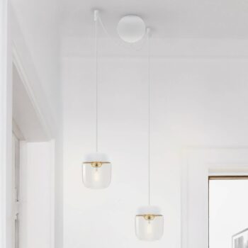 UMAGE Acorn závesná lampa 2-pl. biela/mosadz