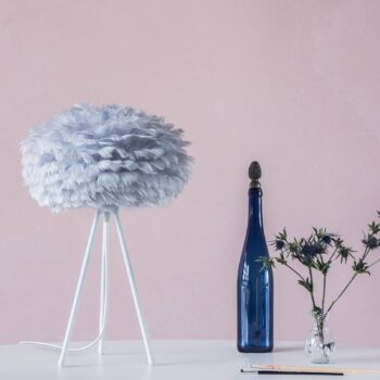 UMAGE Eos mini stolná lampa Perie sivá