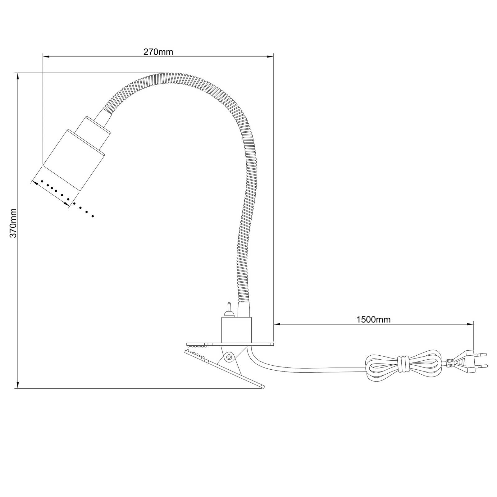 Upínacia stolová lampa Andres, ohybný krk, čierna Upínacia stolová lampa Andres, ohybný krk, čierna
