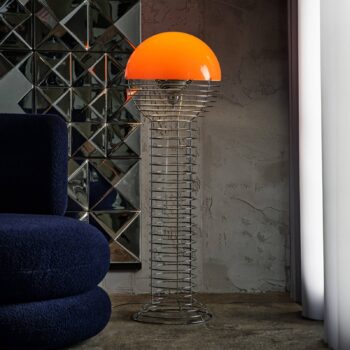 VERPAN stojacia lampa Drôt, oranžová