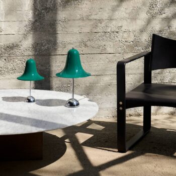 VERPAN stolová lampa Pantop, tmavo modrozelená, výška 23 cm