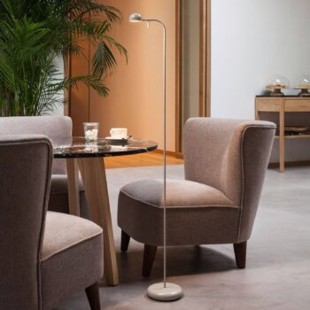 Vibia Pin 1660 LED stojacia lampa, 125 cm, krémová farba