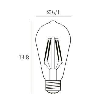 Vintage LED žiarovka, E27, 3,5 W, 2 200 K, číra, stmievateľná