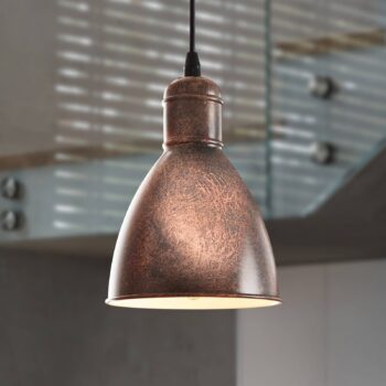 Vintage závesná lampa Priddy 1pl starožitná medená