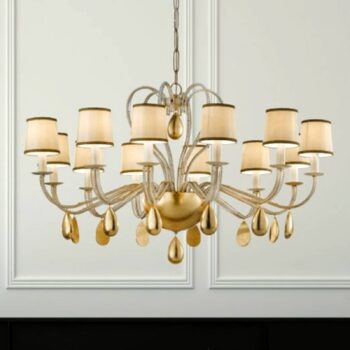 Visiaci luster ANOUK krémovej farby, 115 cm